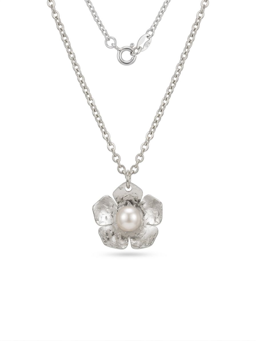 Collar Flor de Luna | Collar de plata 925 hecho a mano en Madrid
