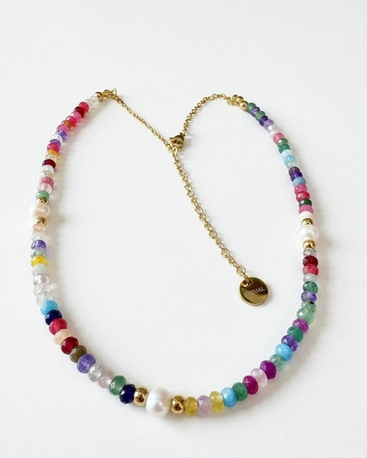 Collar Color y Alma | Collar artesanal de ágata multicolor hecho a mano