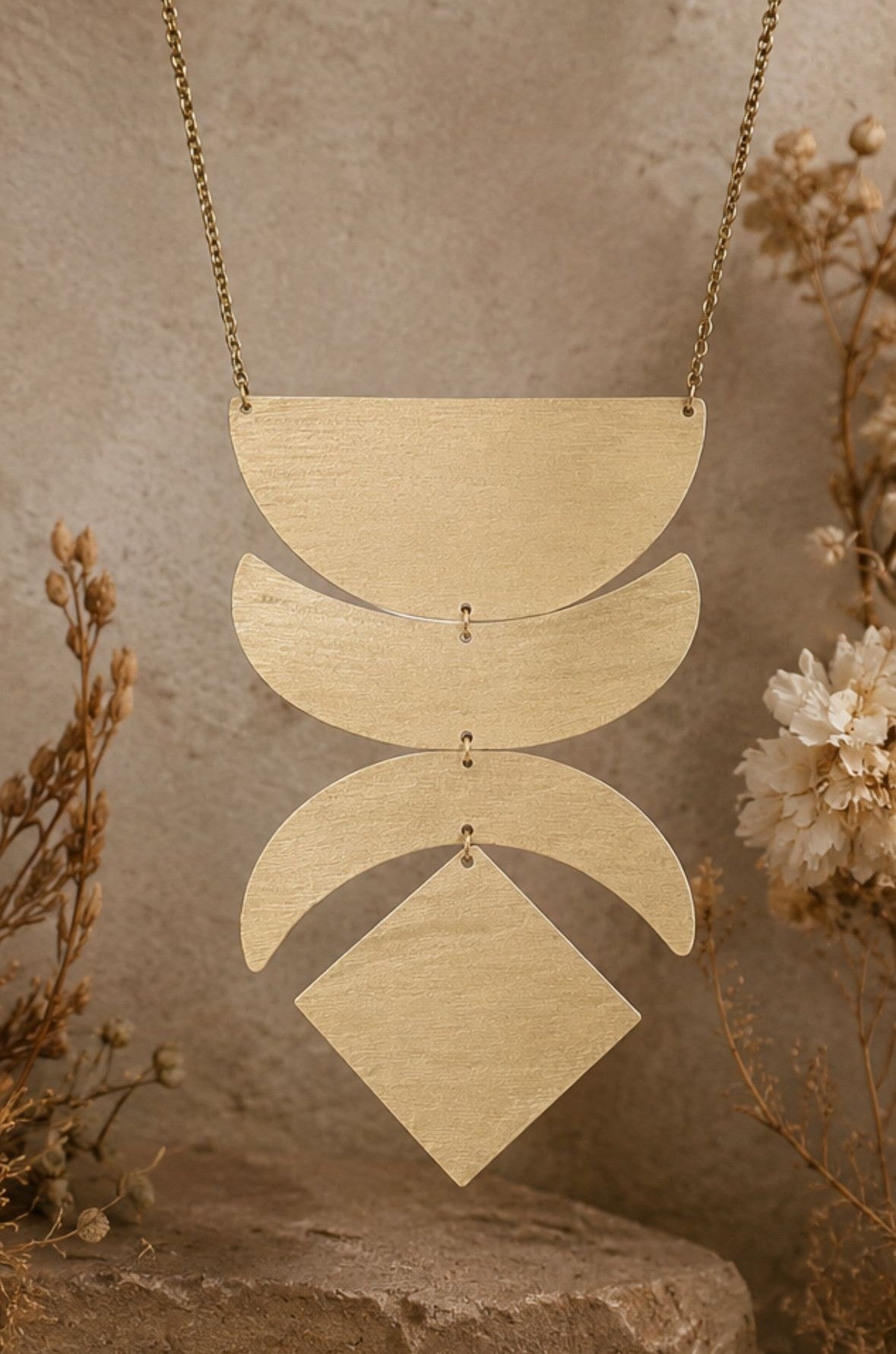 Geo Brass Necklace