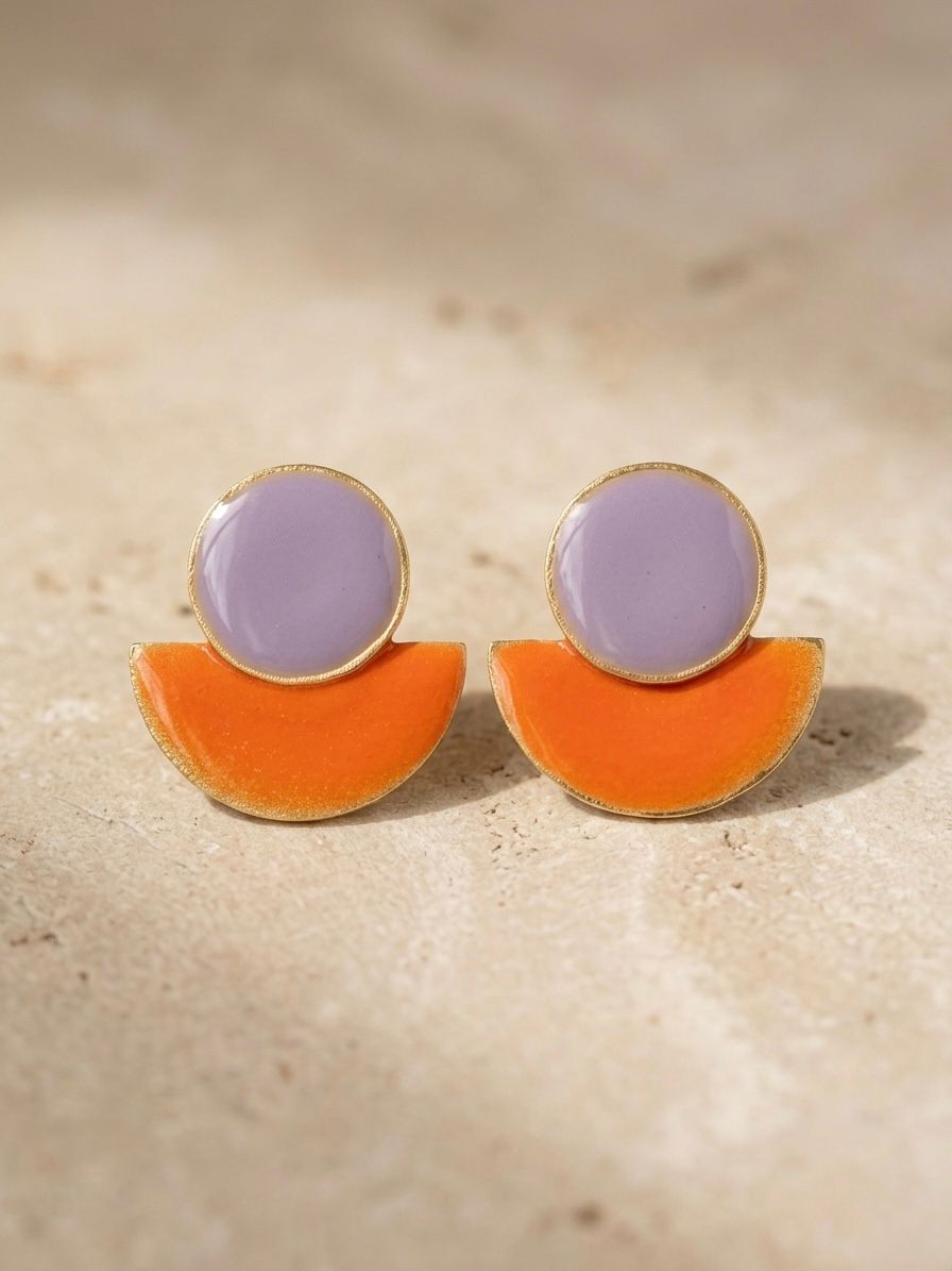 Pendientes hechos a mano Semi Sol de Lavanda
