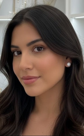 Pendientes Lunares Blancos MINI - pintados a mano