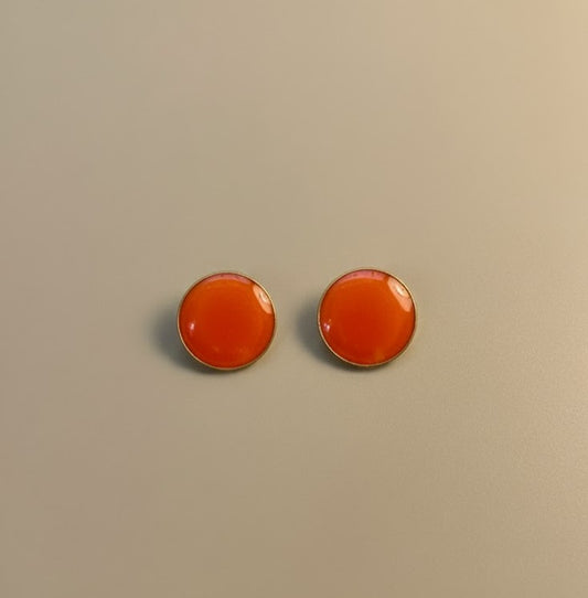 Pendientes Lunares naranja MINI - pintados a mano