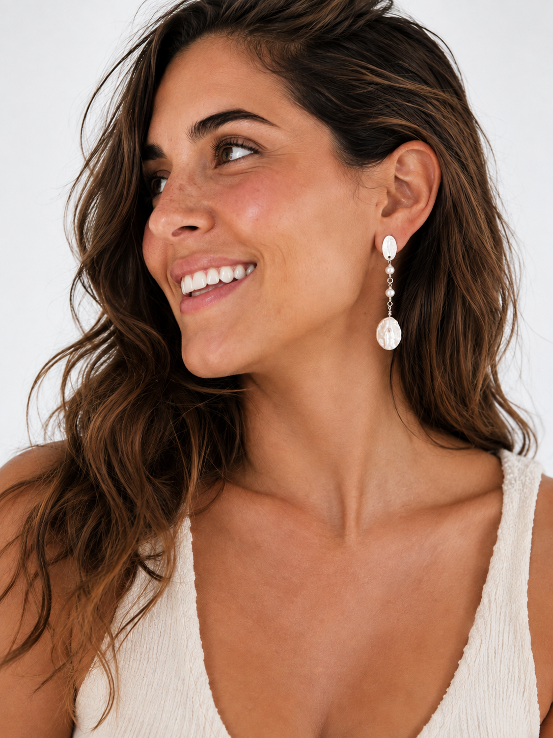Pendientes Raíz Dulce · Plata y perlas cultivadas