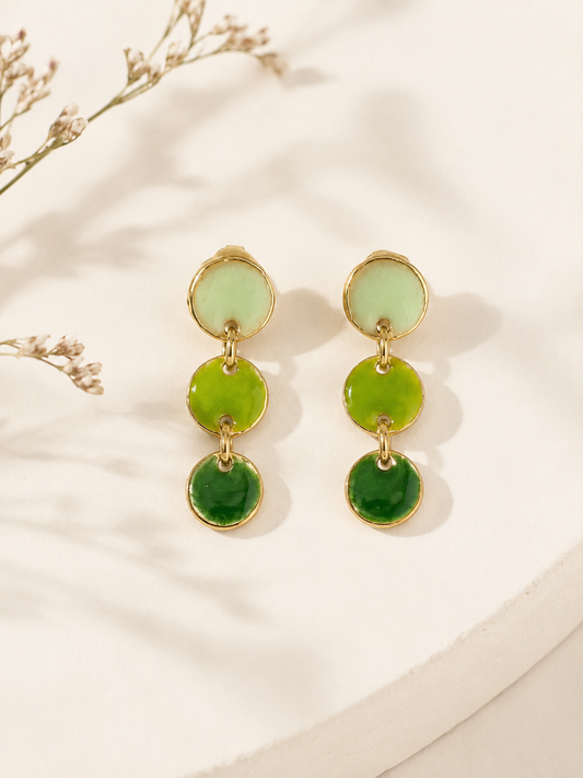 Pendientes Espíritu Natural – Pendientes verdes artesanales hechos a mano en Madrid