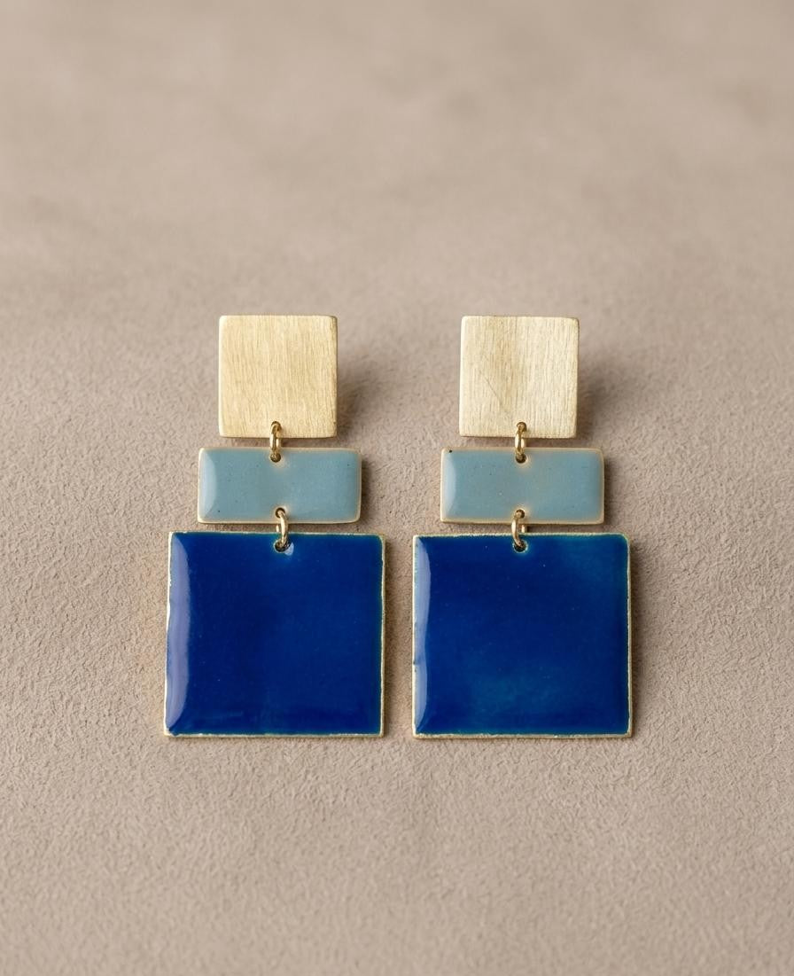 Pendientes Acuadros Azules