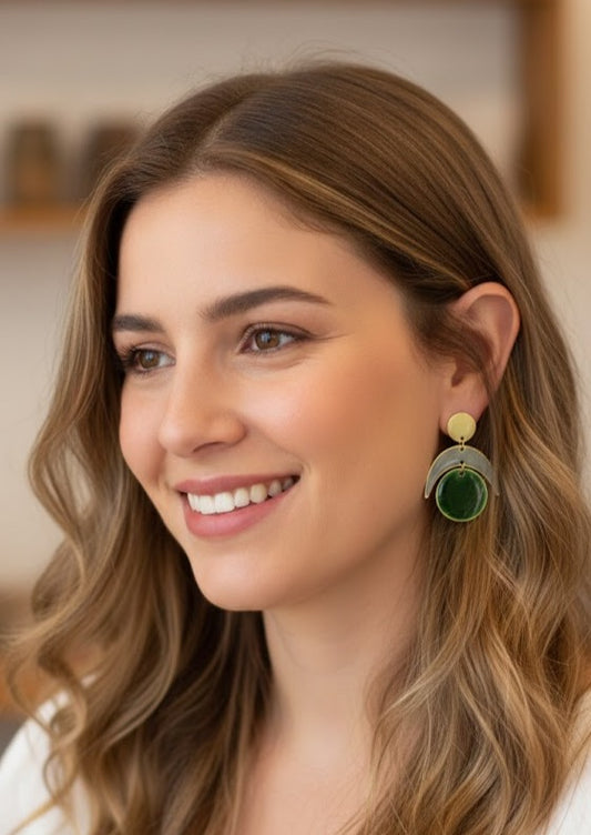 Pendientes Ángeles verdes