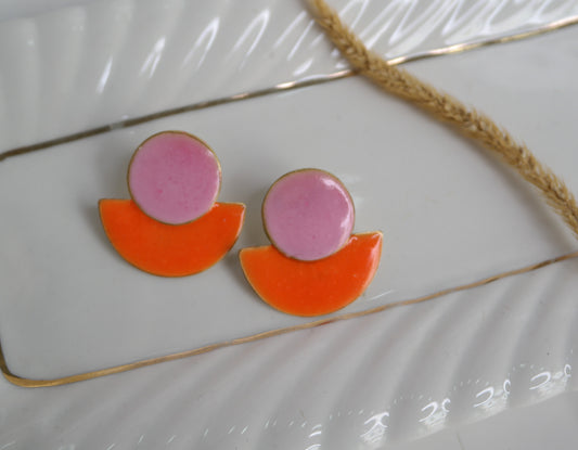 pendientes artesanales dulce naranja 