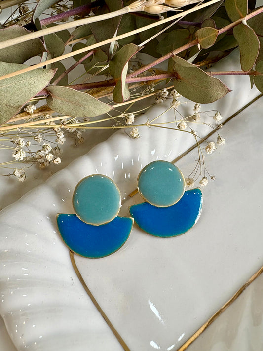 pendientes hechos a mano azules 