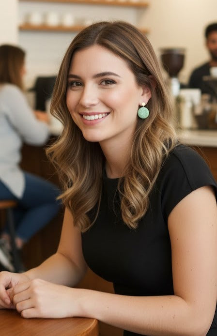 Pendientes Piedra Volcánica verde claro