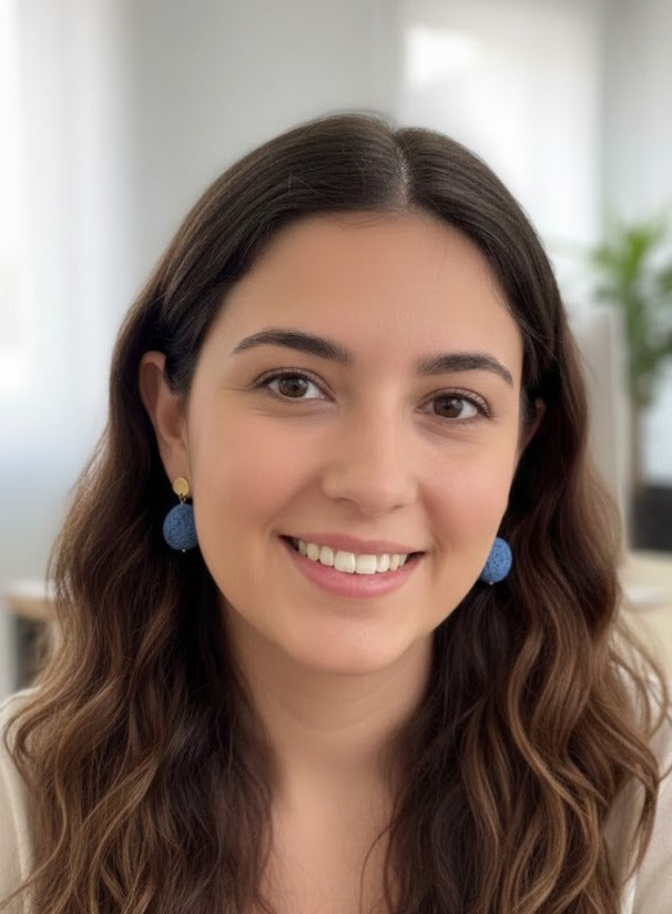 Pendientes Piedra Volcánica azul rey