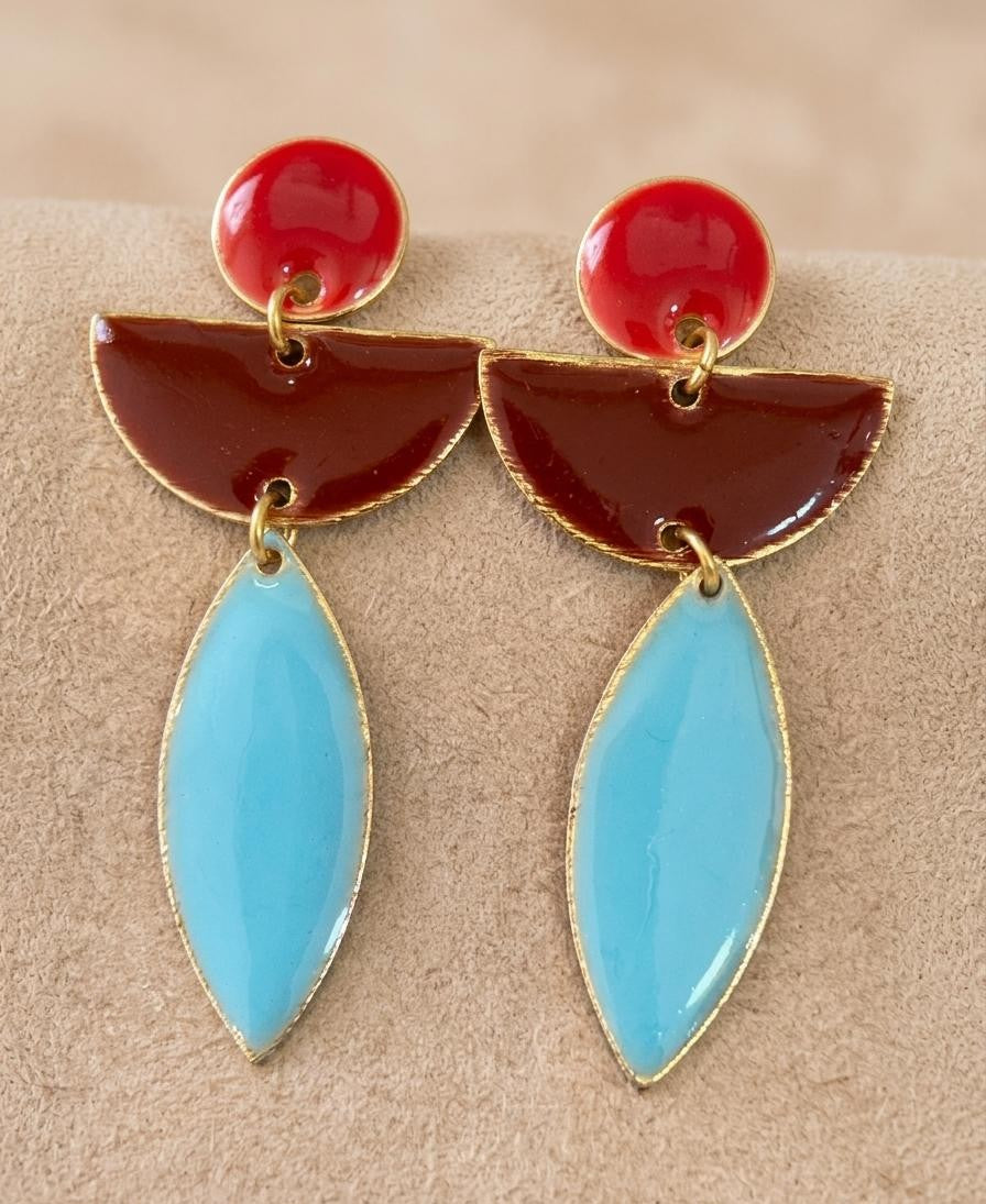 Poppy and Sky Earrings