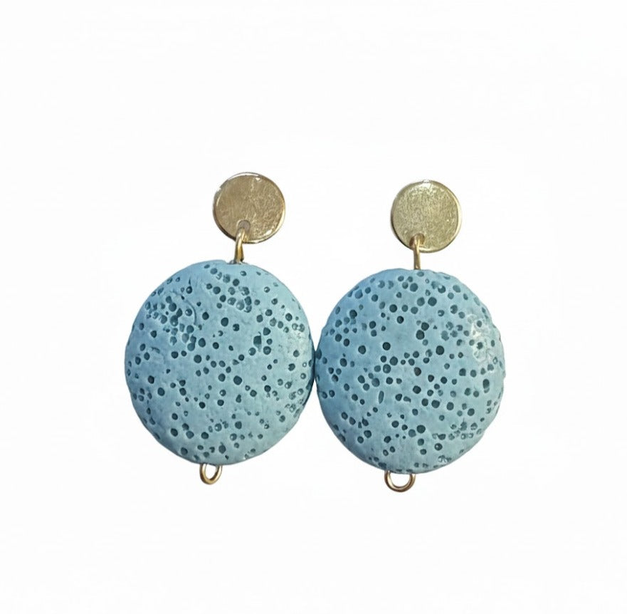 Pendientes Piedra Volcánica azul claro