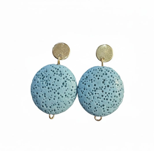 Pendientes Piedra Volcánica azul claro