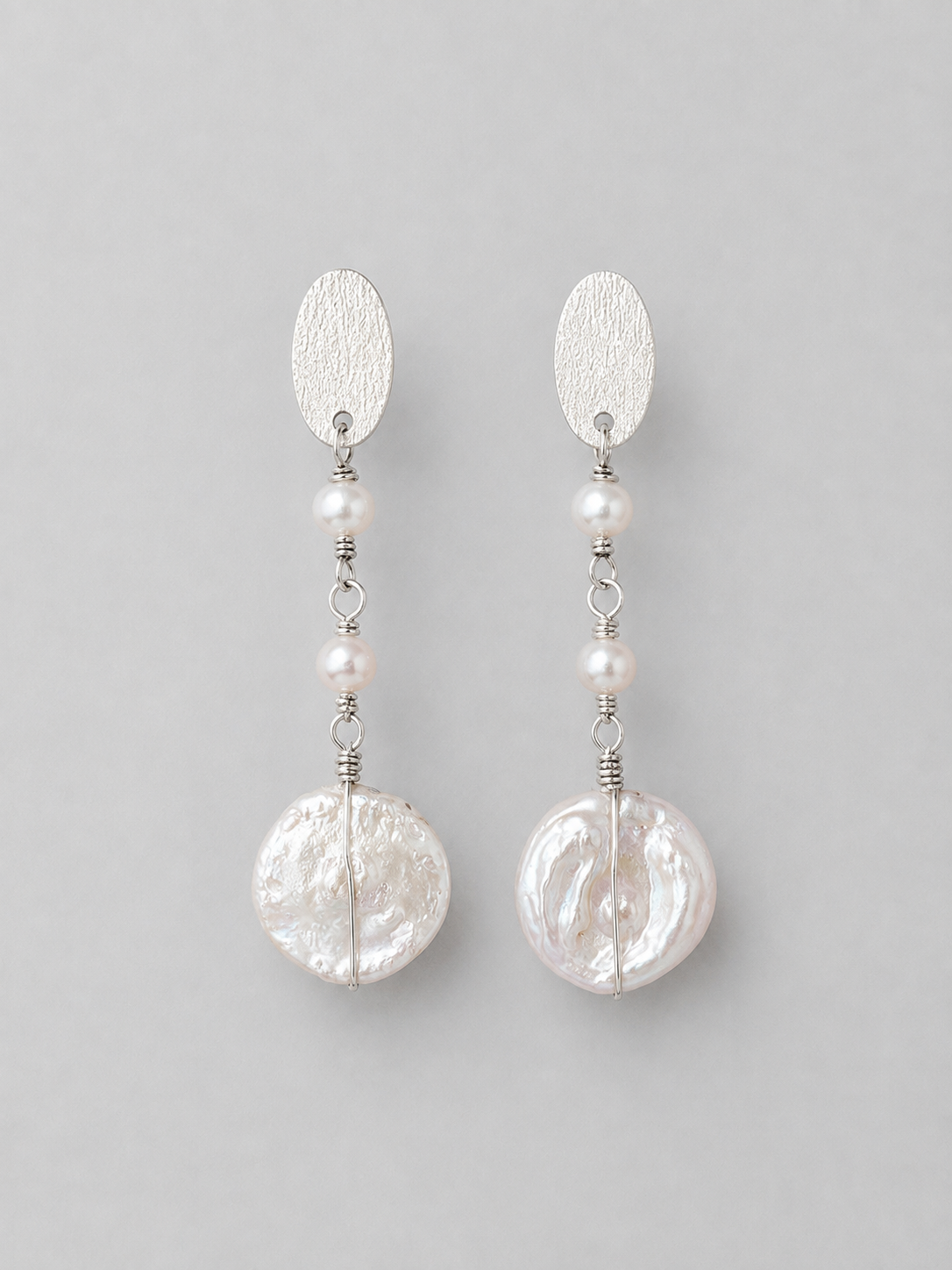 Pendientes Raíz Dulce · Plata y perlas cultivadas