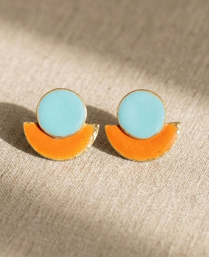 Pendientes Artesanales  Semi Sol Mediterráneo