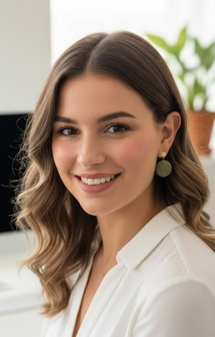 Pendientes Piedra Volcánica verde oscuro