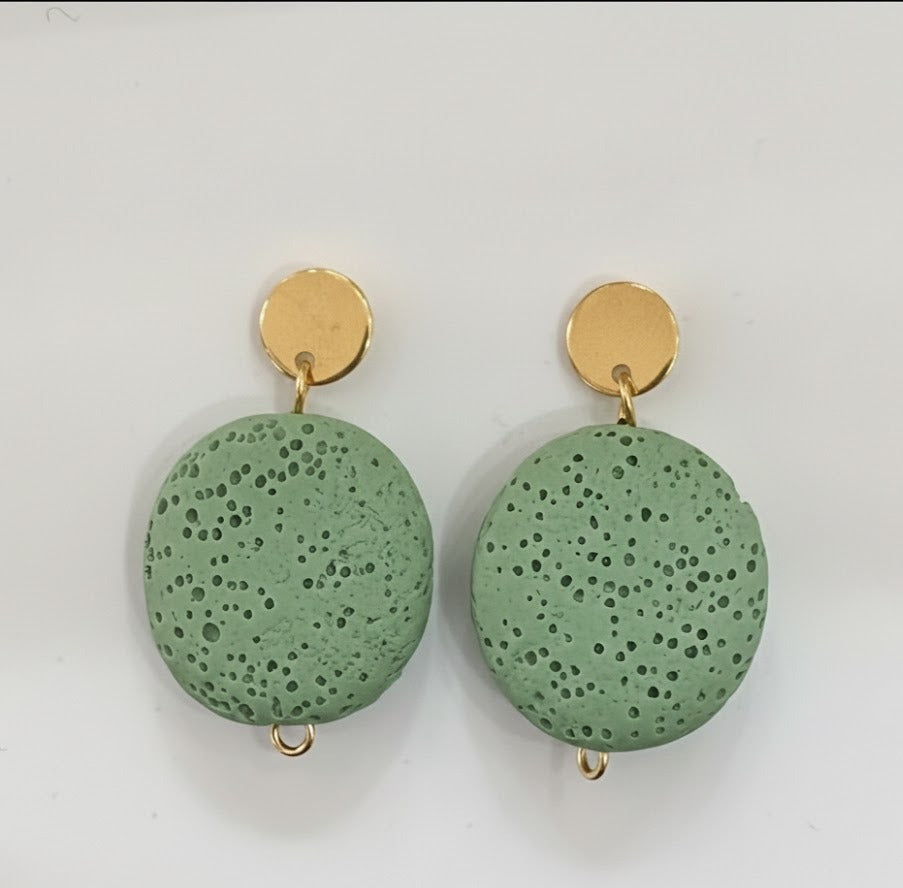 Pendientes Piedra Volcánica verde claro