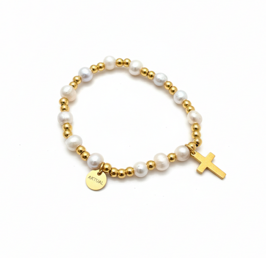Rosary pearl bracelet