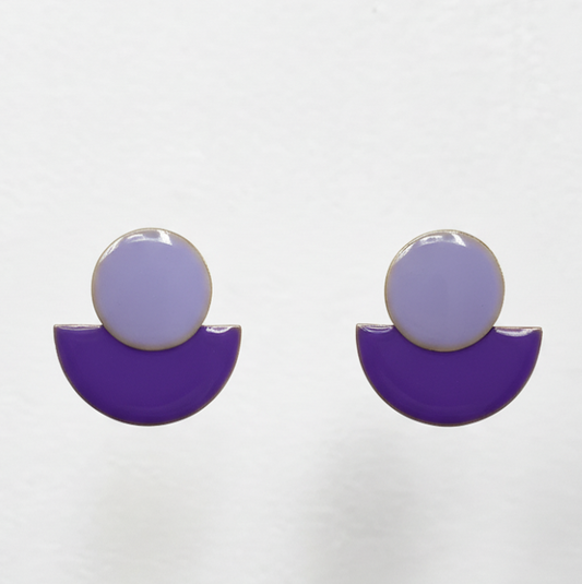 Pendientes Artesanales Semi morados